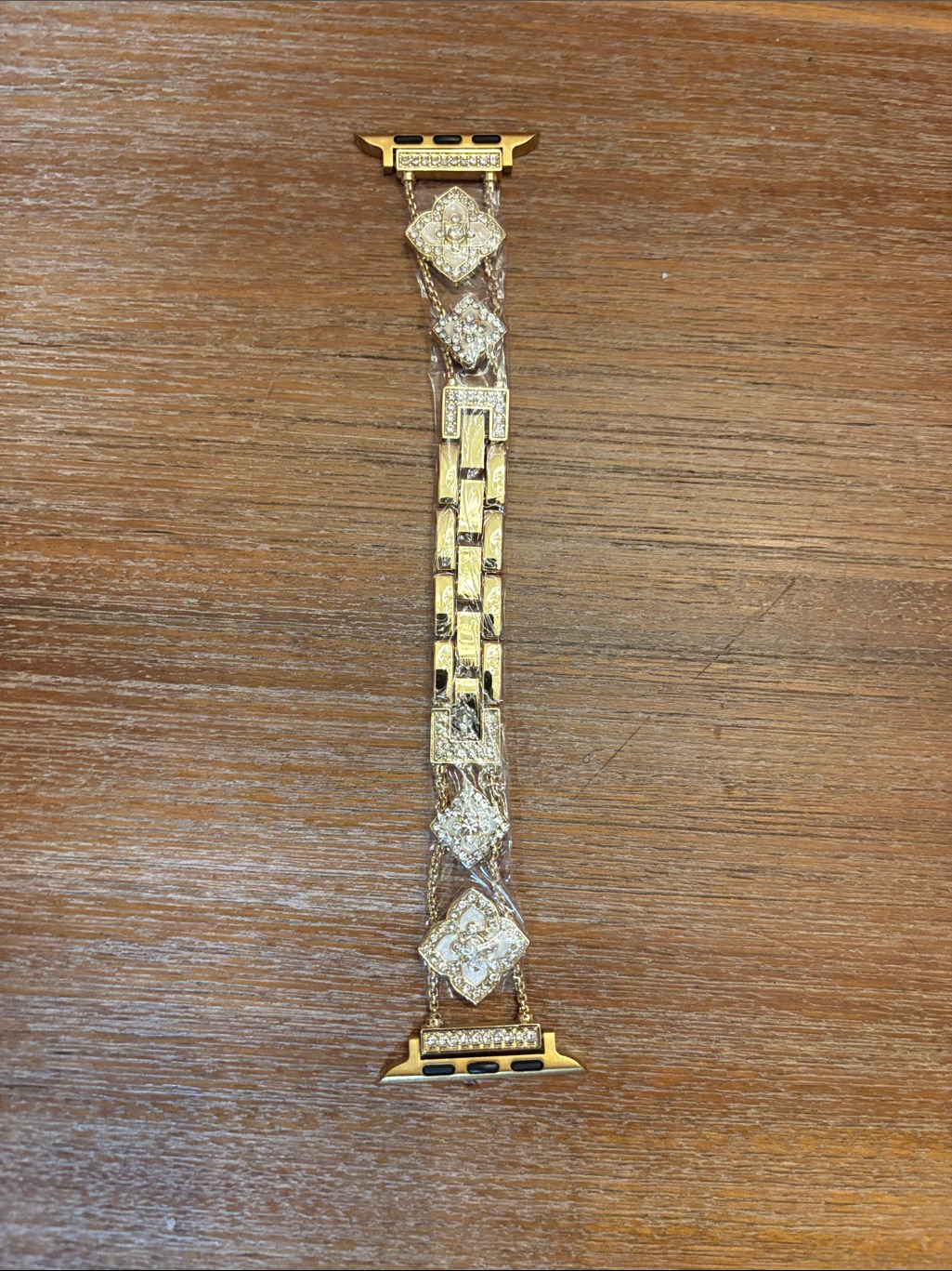 Gold Crystal Accent Womens Watch Band Bracelet